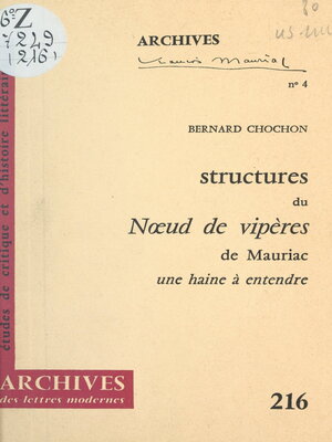 cover image of Structures du « Nœud de vipères » de Mauriac, une haine à entendre